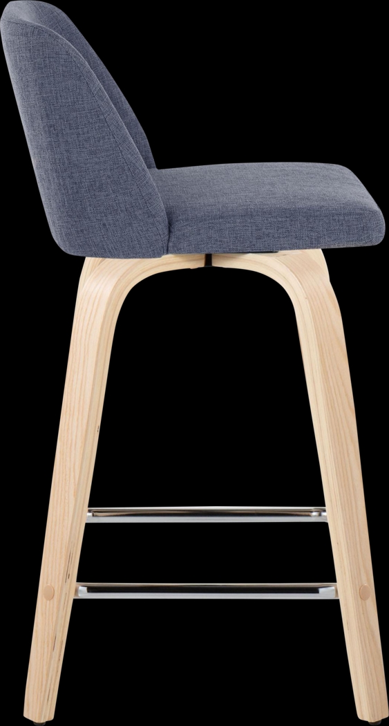 Wymering I Blue Swivel Counter Height Stool, Set of 2 - Thumbnail - Image 4