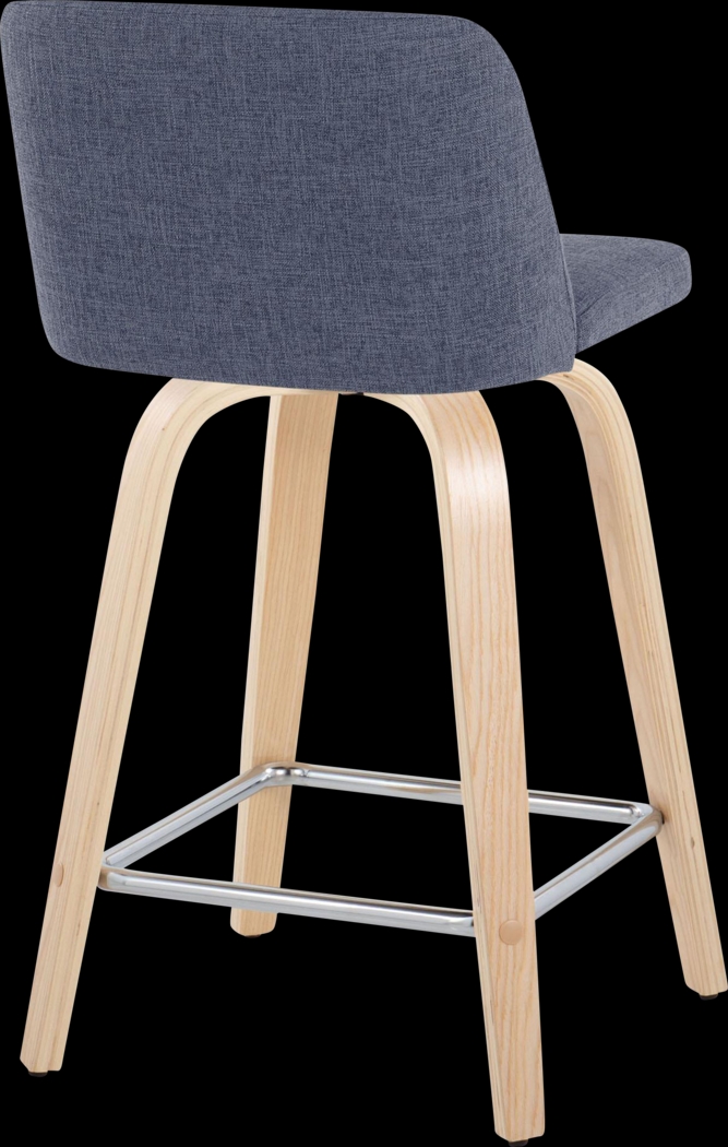 Wymering I Blue Swivel Counter Height Stool, Set of 2 - Thumbnail - Image 5