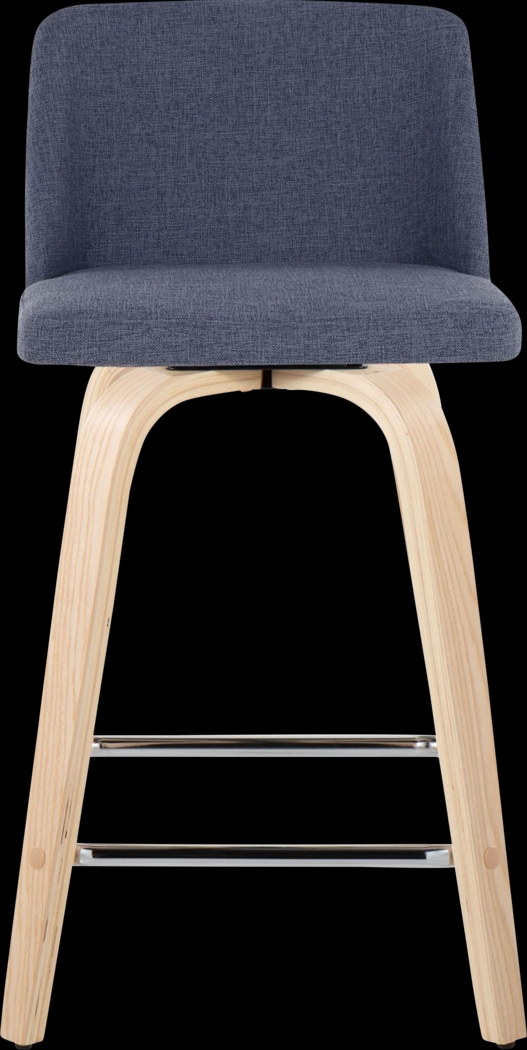 Wymering I Blue Swivel Counter Height Stool, Set of 2 - Thumbnail - Image 7