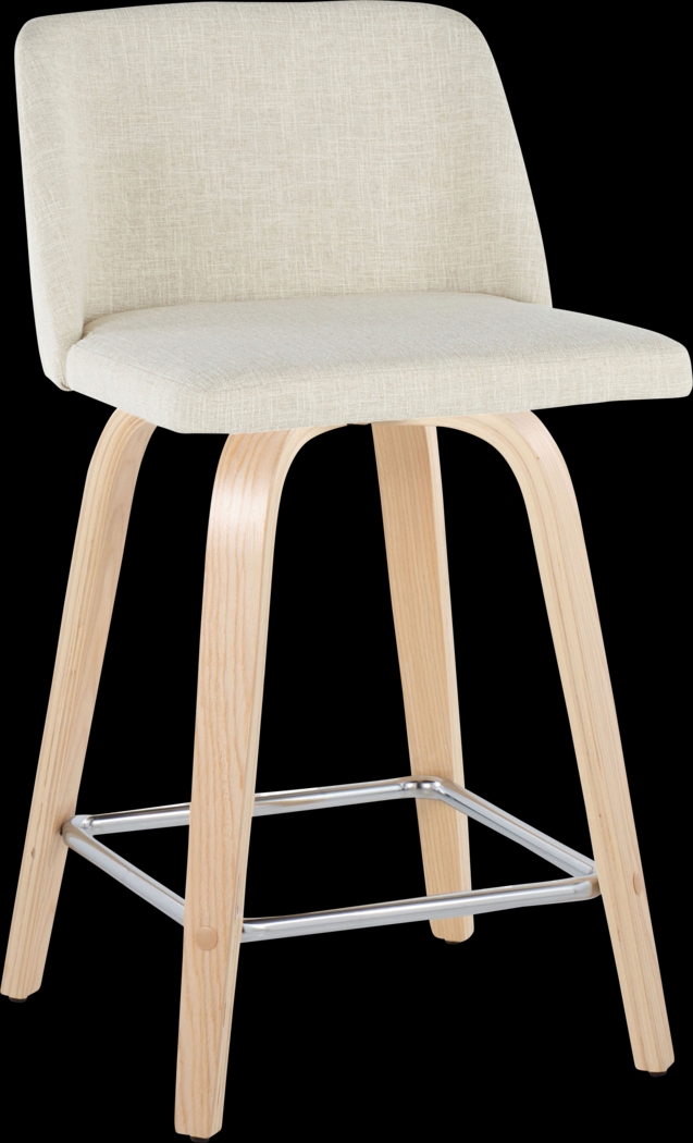 Wymering I Cream Swivel Counter Height Stool, Set of 2 - Thumbnail - Image 3