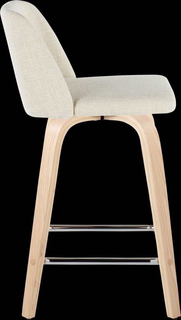 Wymering I Cream Swivel Counter Height Stool, Set of 2 - Thumbnail - Image 4