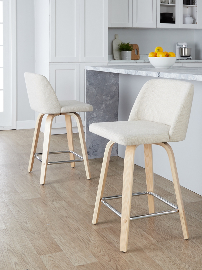 Wymering I Cream Swivel Counter Height Stool, Set of 2 - Thumbnail - Image 8