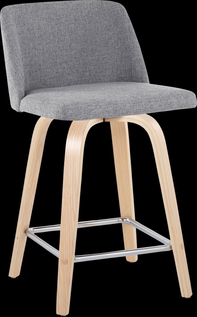 Wymering I Gray Swivel Counter Height Stool, Set of 2 - Thumbnail - Image 3