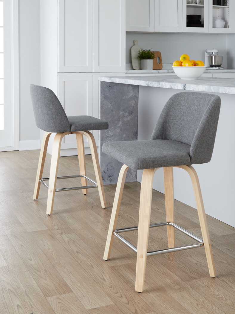 Wymering I Gray Swivel Counter Height Stool, Set of 2 - Thumbnail - Image 8