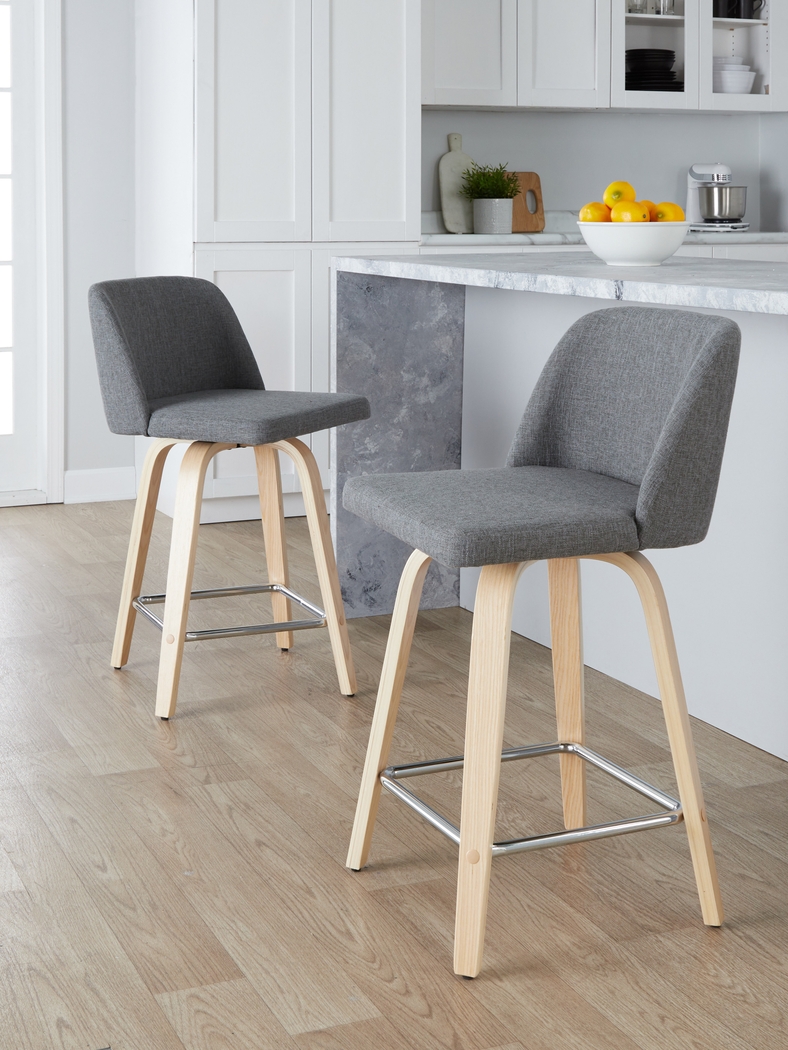 Wymering I Gray Swivel Counter Height Stool, Set of 2 - Thumbnail - Image 9
