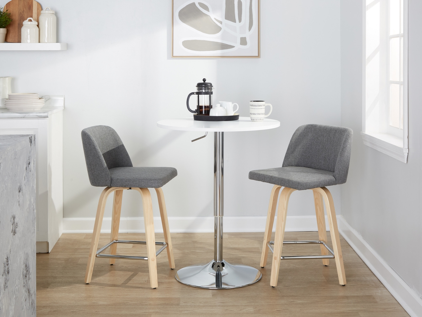 Wymering I Gray Swivel Counter Height Stool, Set of 2 - Thumbnail - Image 10