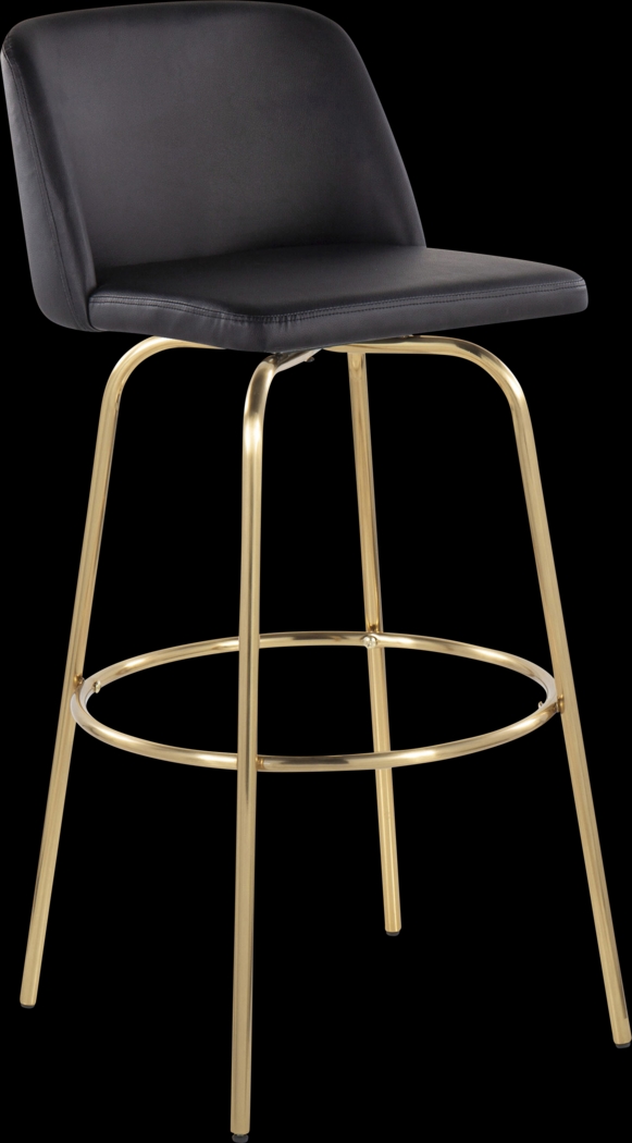 Wymering II Black Swivel Barstool, Set of 2 - Thumbnail - Image 3