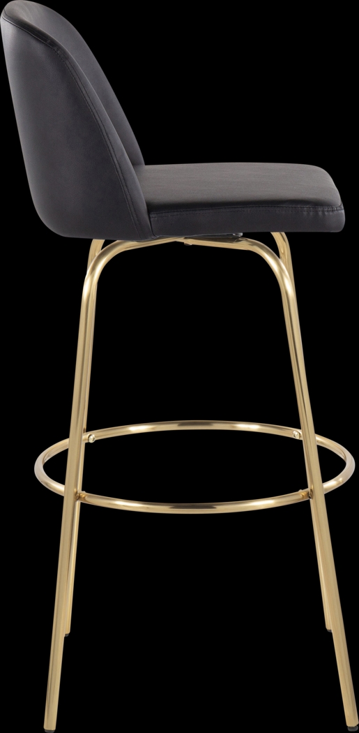 Wymering II Black Swivel Barstool, Set of 2 - Thumbnail - Image 4