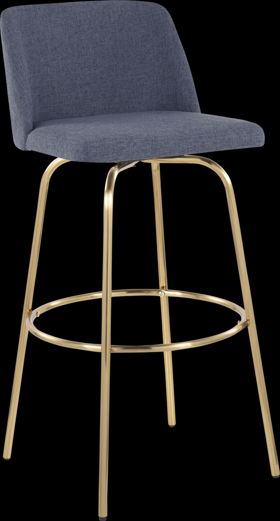 Wymering II Blue Swivel Barstool, Set of 2 - Thumbnail - Image 3