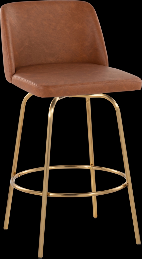 Wymering II Camel Swivel Barstool, Set of 2 - Thumbnail - Image 3