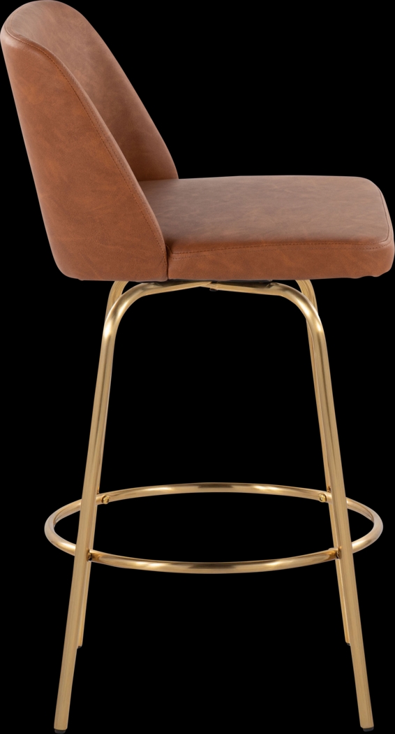 Wymering II Camel Swivel Barstool, Set of 2 - Thumbnail - Image 4