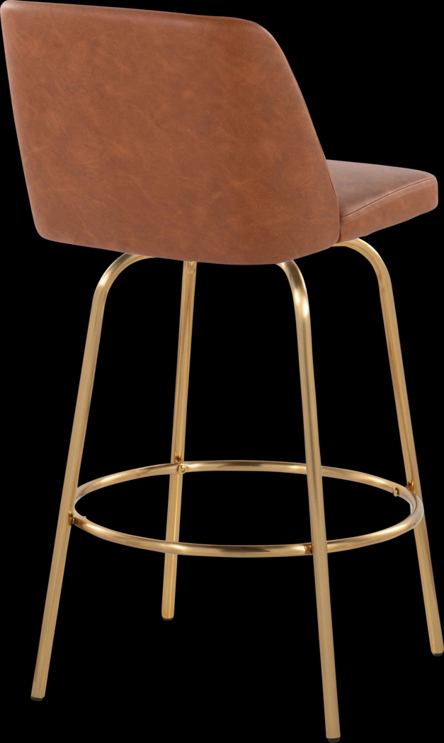 Wymering II Camel Swivel Barstool, Set of 2 - Thumbnail - Image 5