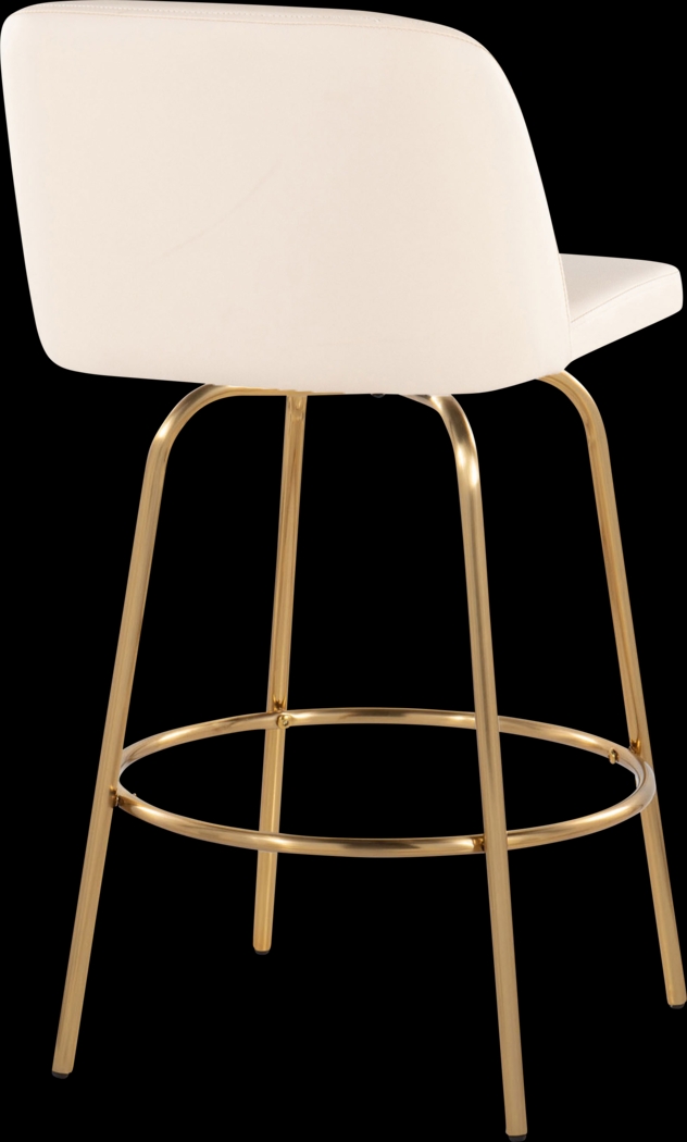 Wymering II Cream Polyurethane Swivel Barstool, Set of 2 - Thumbnail - Image 5