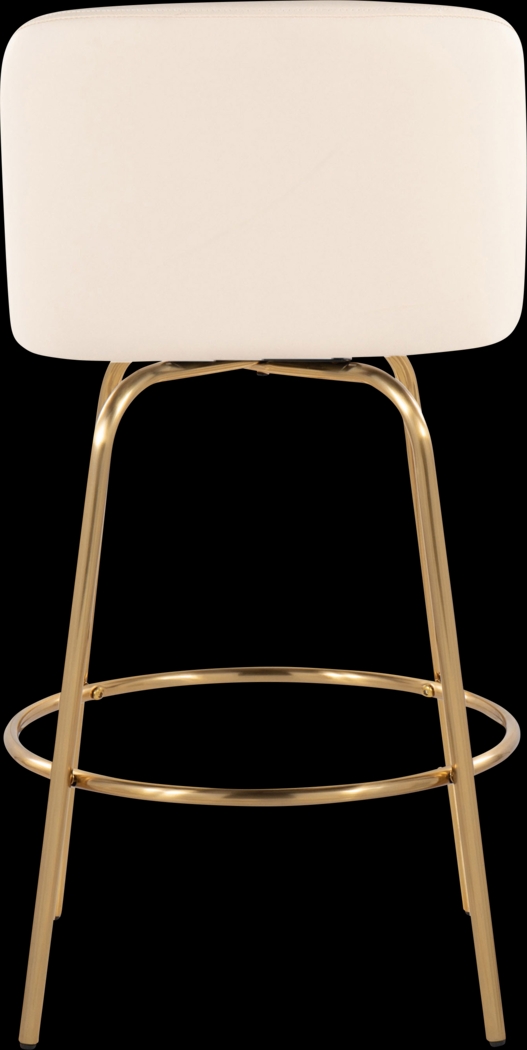 Wymering II Cream Polyurethane Swivel Barstool, Set of 2 - Thumbnail - Image 6