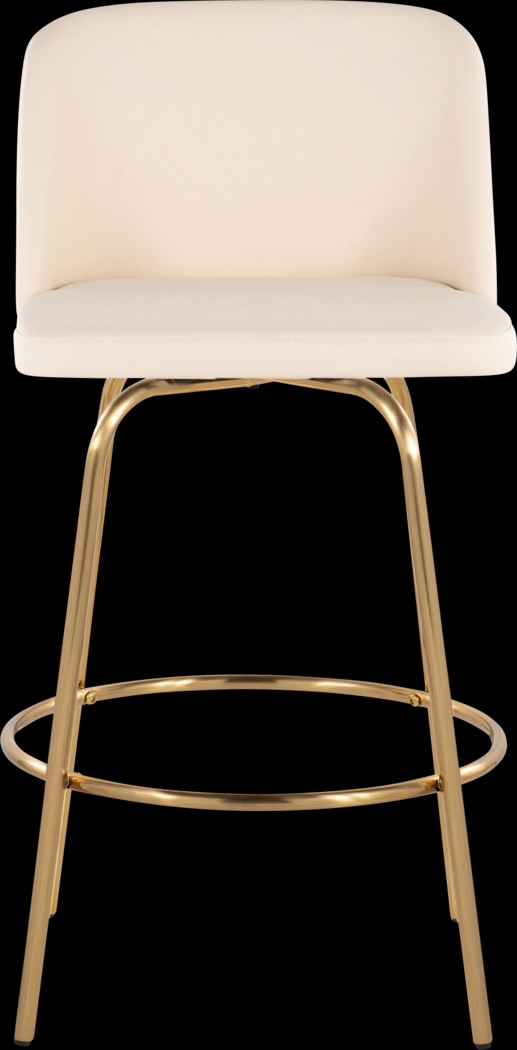 Wymering II Cream Polyurethane Swivel Barstool, Set of 2 - Thumbnail - Image 7