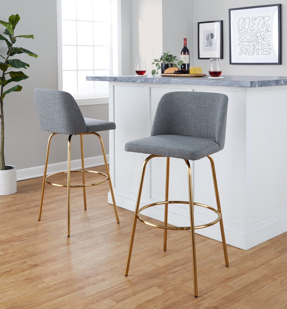 Wymering II Gray Swivel Barstool, Set of 2 - Thumbnail - Image 8