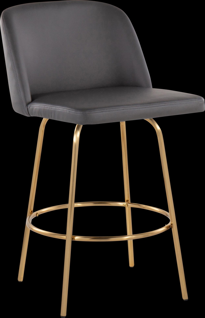 Wymering II Gray Swivel Counter Height Stool, Set of 2 - Thumbnail - Image 3