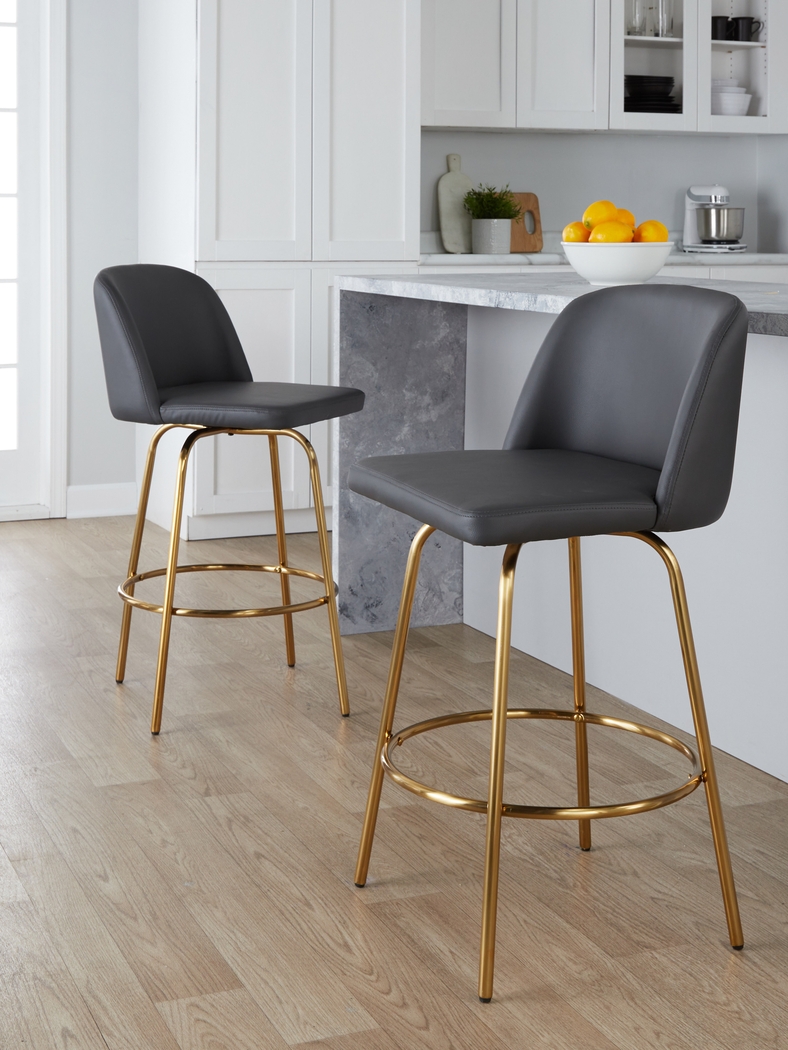 Wymering II Gray Swivel Counter Height Stool, Set of 2 - Thumbnail - Image 10