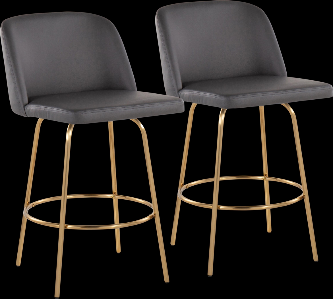 Wymering II Gray Swivel Counter Height Stool, Set of 2 - Thumbnail - Image 1