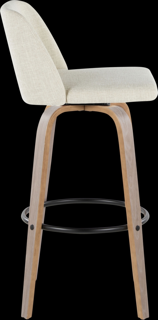 Wymering III Beige Swivel Barstool, Set of 2 - Thumbnail - Image 4