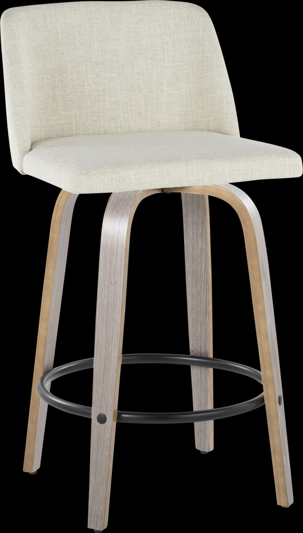 Wymering III Beige Swivel Counter Height Stool, Set of 2 - Thumbnail - Image 3