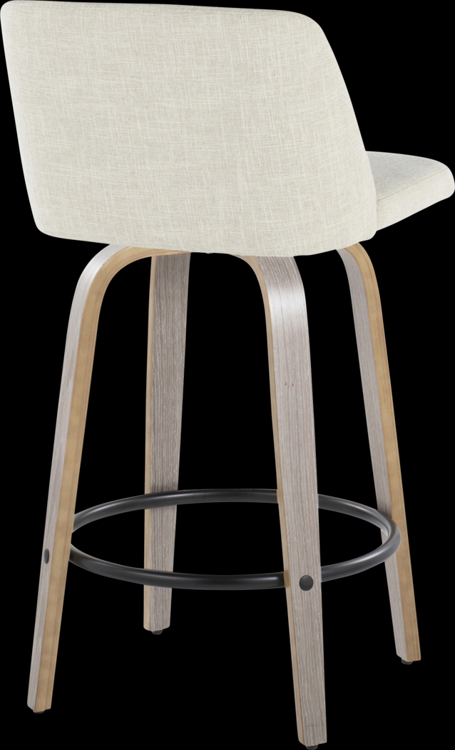 Wymering III Beige Swivel Counter Height Stool, Set of 2 - Thumbnail - Image 4