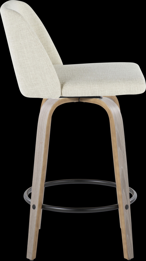 Wymering III Beige Swivel Counter Height Stool, Set of 2 - Thumbnail - Image 5