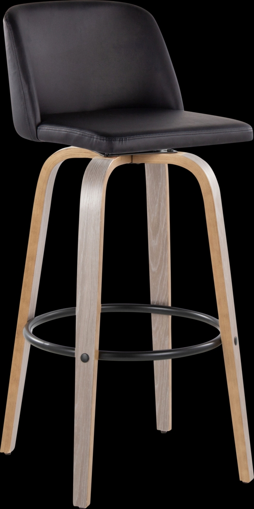 Wymering III Black Swivel Barstool, Set of 2 - Thumbnail - Image 3
