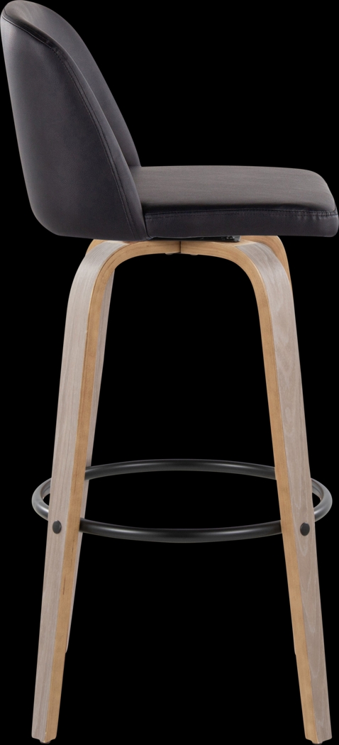 Wymering III Black Swivel Barstool, Set of 2 - Thumbnail - Image 4