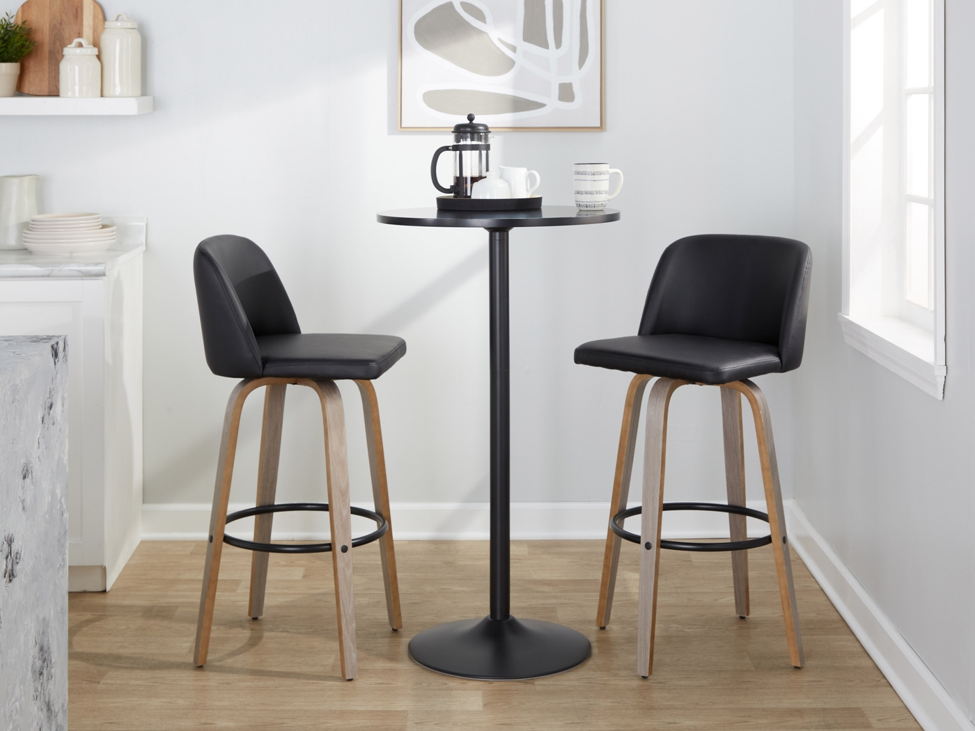 Wymering III Black Swivel Barstool, Set of 2 - Thumbnail - Image 10