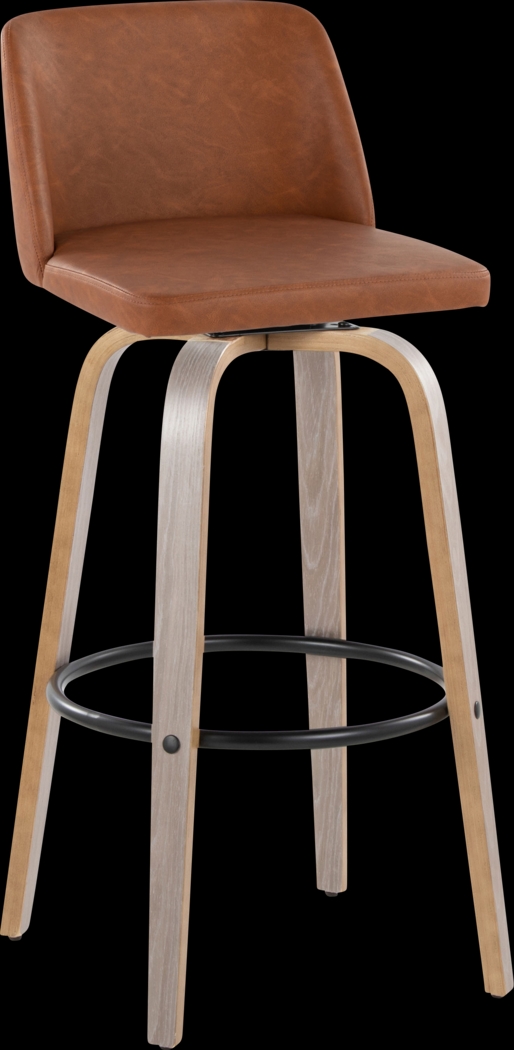 Wymering III Camel Swivel Barstool, Set of 2 - Thumbnail - Image 3