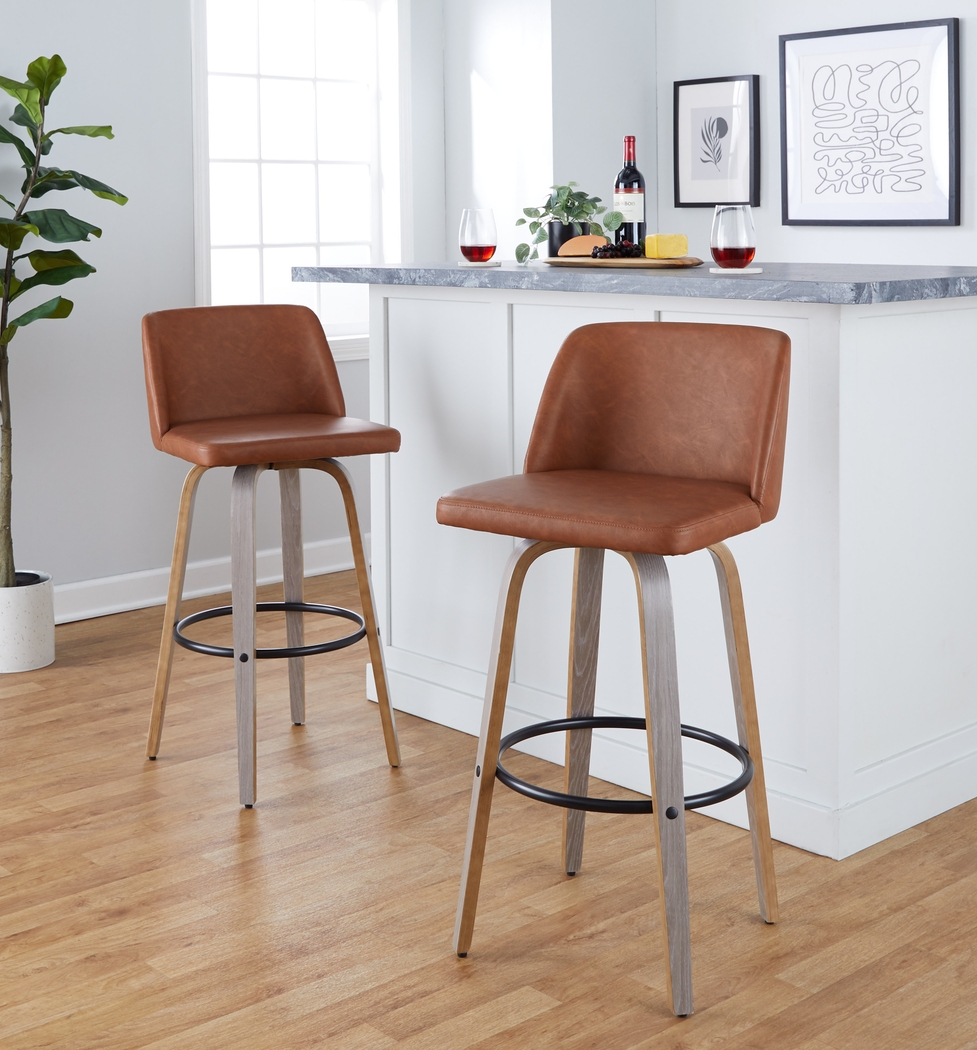 Wymering III Camel Swivel Barstool, Set of 2 - Thumbnail - Image 8