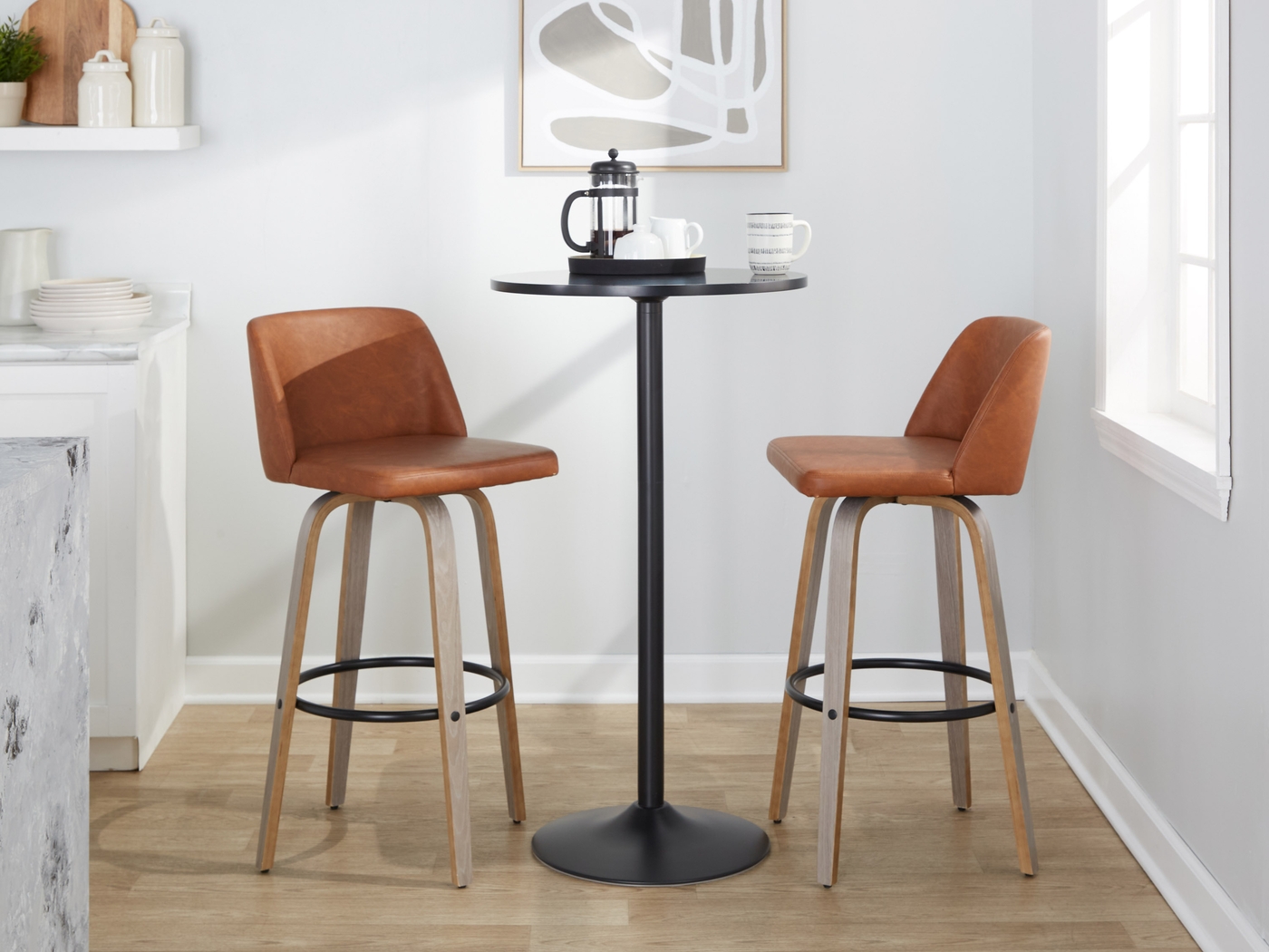 Wymering III Camel Swivel Barstool, Set of 2 - Thumbnail - Image 9