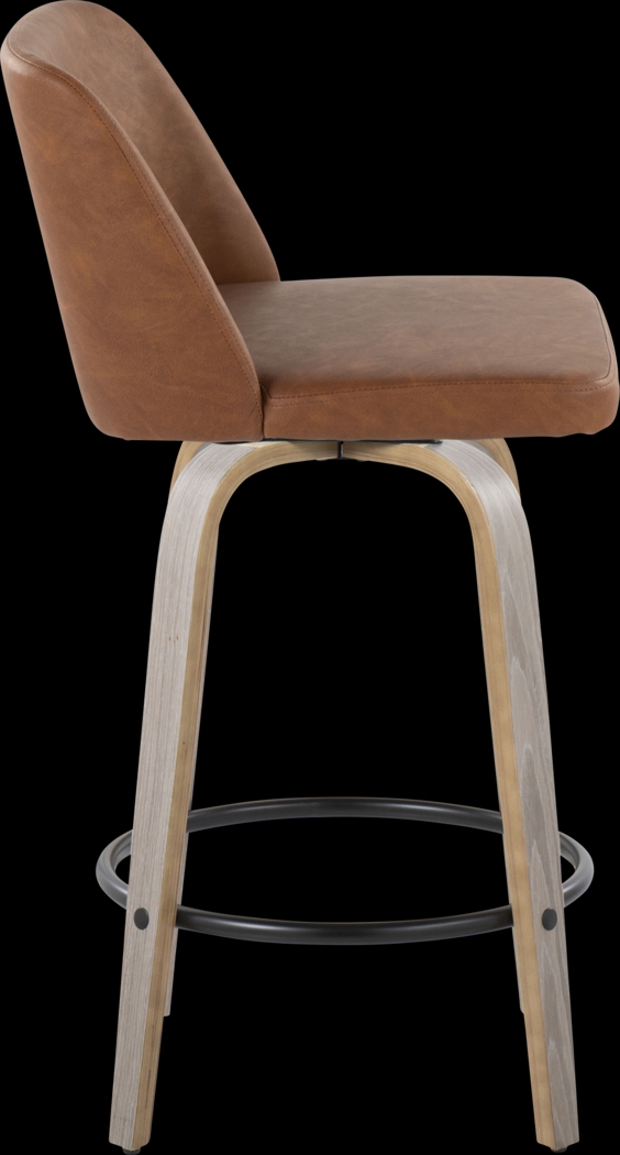 Wymering III Camel Swivel Counter Height Stool, Set of 2 - Thumbnail - Image 4