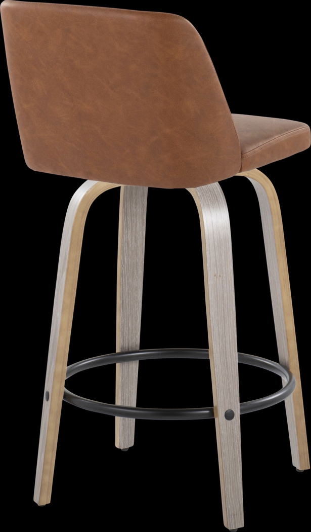 Wymering III Camel Swivel Counter Height Stool, Set of 2 - Thumbnail - Image 5