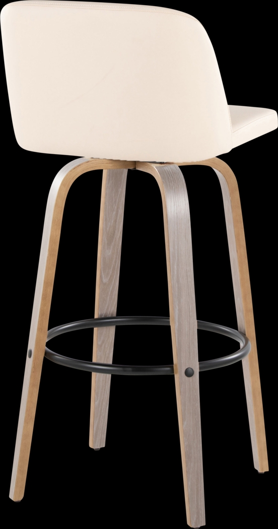 Wymering III Cream Polyurethane Swivel Barstool, Set of 2 - Thumbnail - Image 5