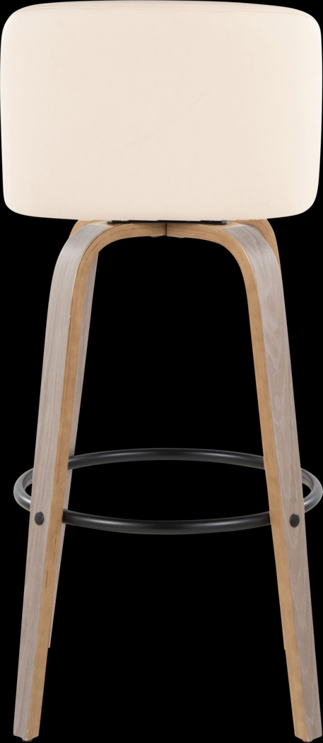 Wymering III Cream Polyurethane Swivel Barstool, Set of 2 - Thumbnail - Image 6