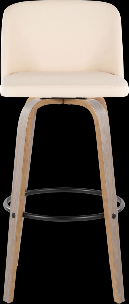 Wymering III Cream Polyurethane Swivel Barstool, Set of 2 - Thumbnail - Image 7