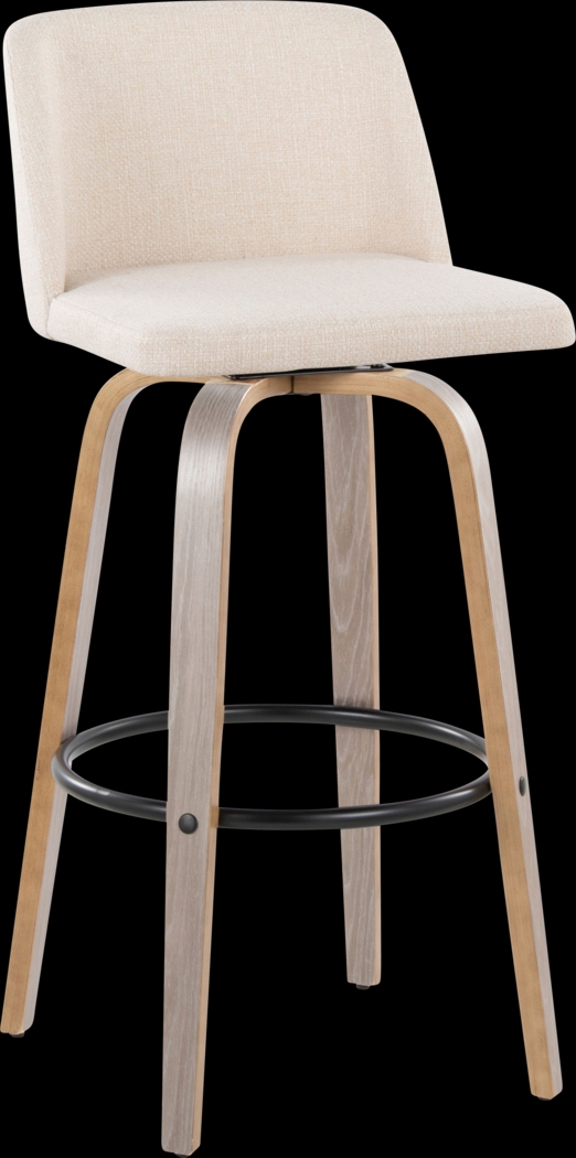 Wymering III Cream Swivel Barstool, Set of 2 - Thumbnail - Image 3