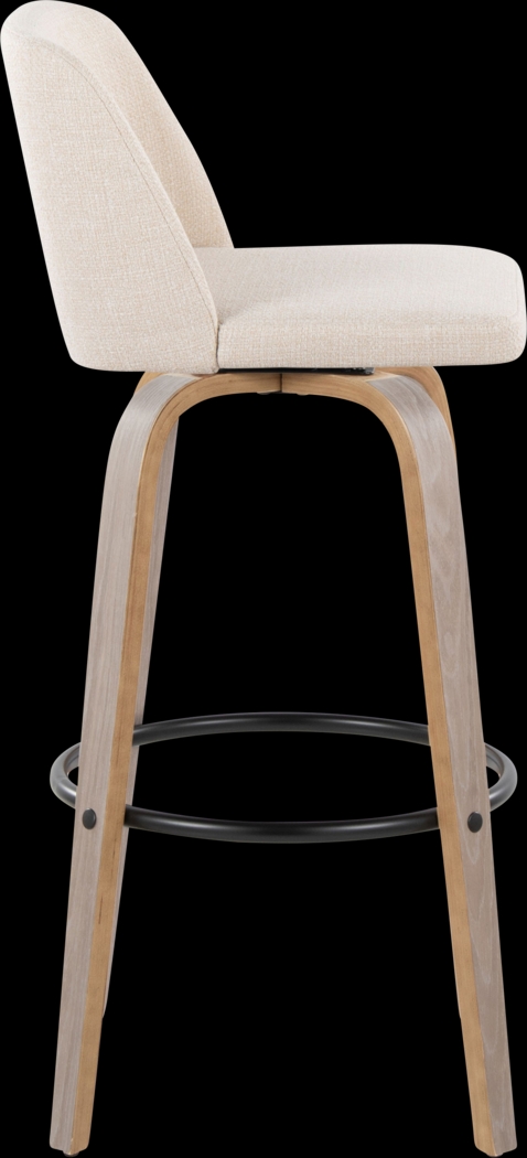 Wymering III Cream Swivel Barstool, Set of 2 - Thumbnail - Image 4