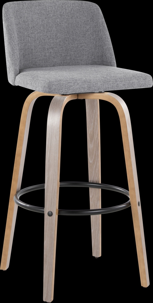 Wymering III Gray Swivel Barstool, Set of 2 - Thumbnail - Image 3