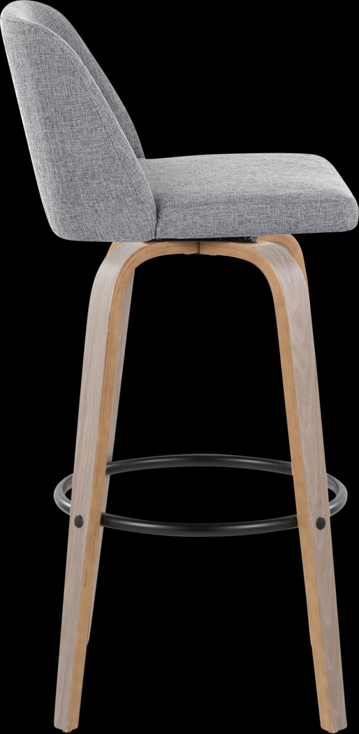 Wymering III Gray Swivel Barstool, Set of 2 - Thumbnail - Image 4