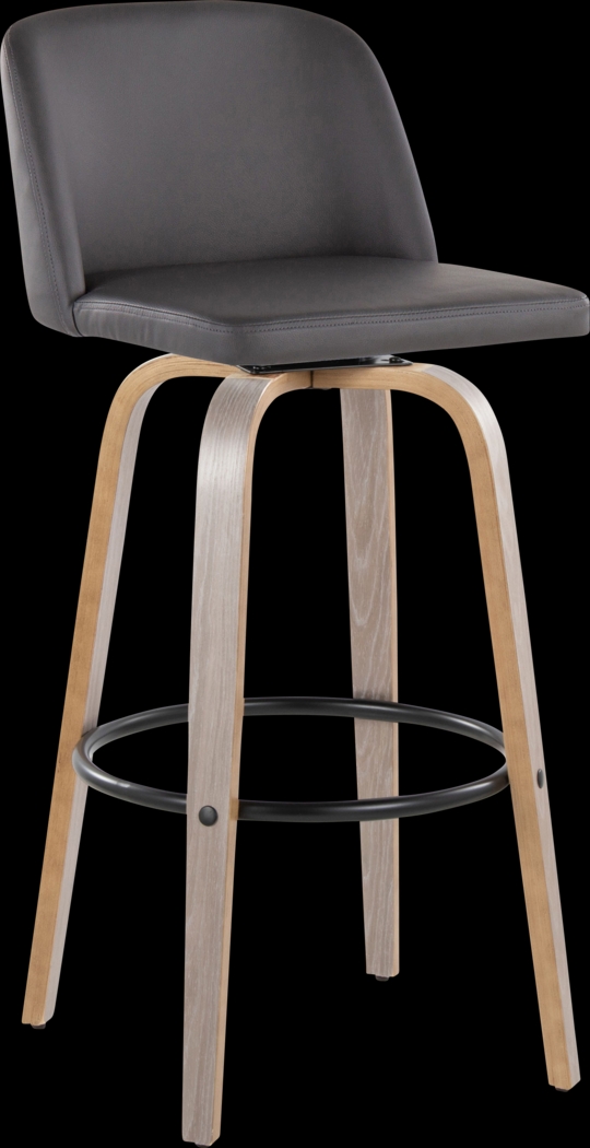 Wymering III Gray Swivel Barstool, Set of 2 - Thumbnail - Image 3