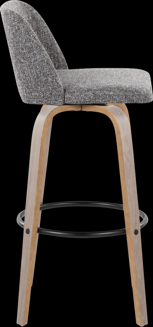 Wymering III Light Gray Swivel Barstool, Set of 2 - Thumbnail - Image 4