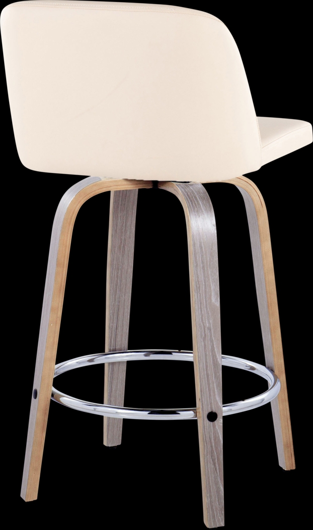 Wymering IV Cream Polyurethane Swivel Counter Height Stool, Set of 2 - Thumbnail - Image 5