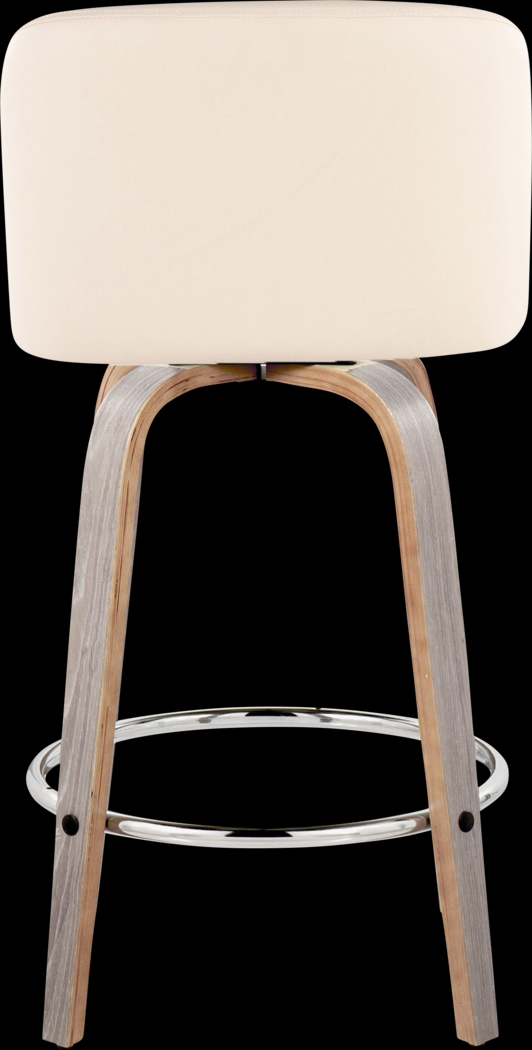 Wymering IV Cream Polyurethane Swivel Counter Height Stool, Set of 2 - Thumbnail - Image 6