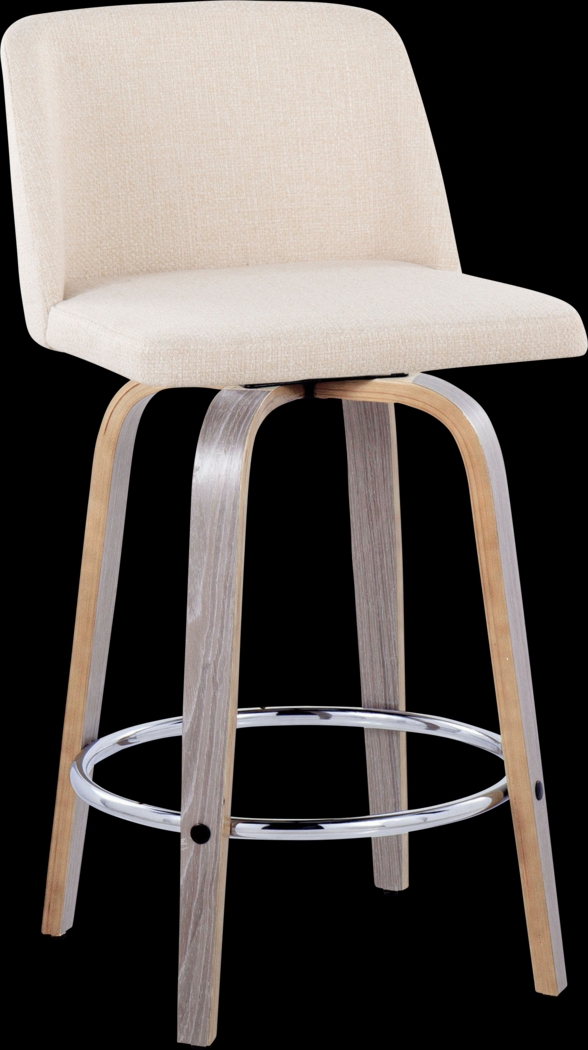 Wymering IV Cream Swivel Counter Height Stool, Set of 2 - Thumbnail - Image 3