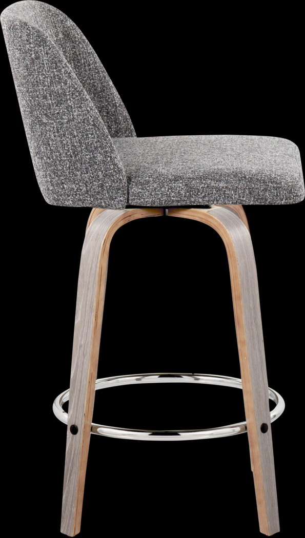 Wymering IV Gray Swivel Counter Height Stool, Set of 2 - Thumbnail - Image 4