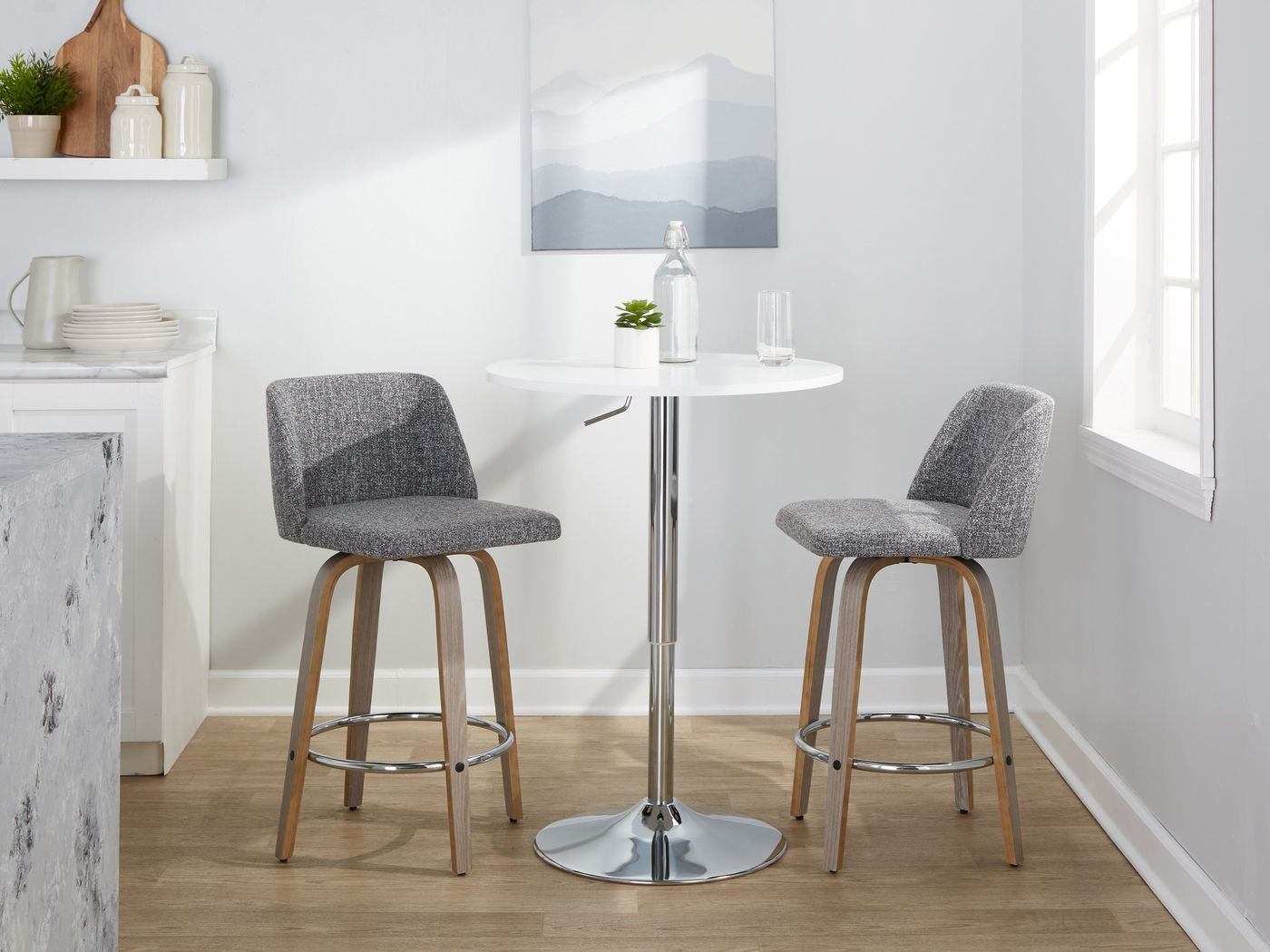 Wymering IV Gray Swivel Counter Height Stool, Set of 2 - Thumbnail - Image 10