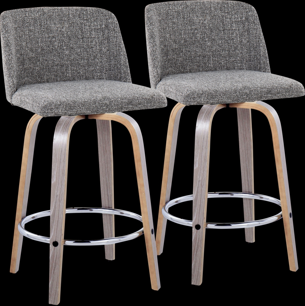 Wymering IV Gray Swivel Counter Height Stool, Set of 2 - Thumbnail - Image 1